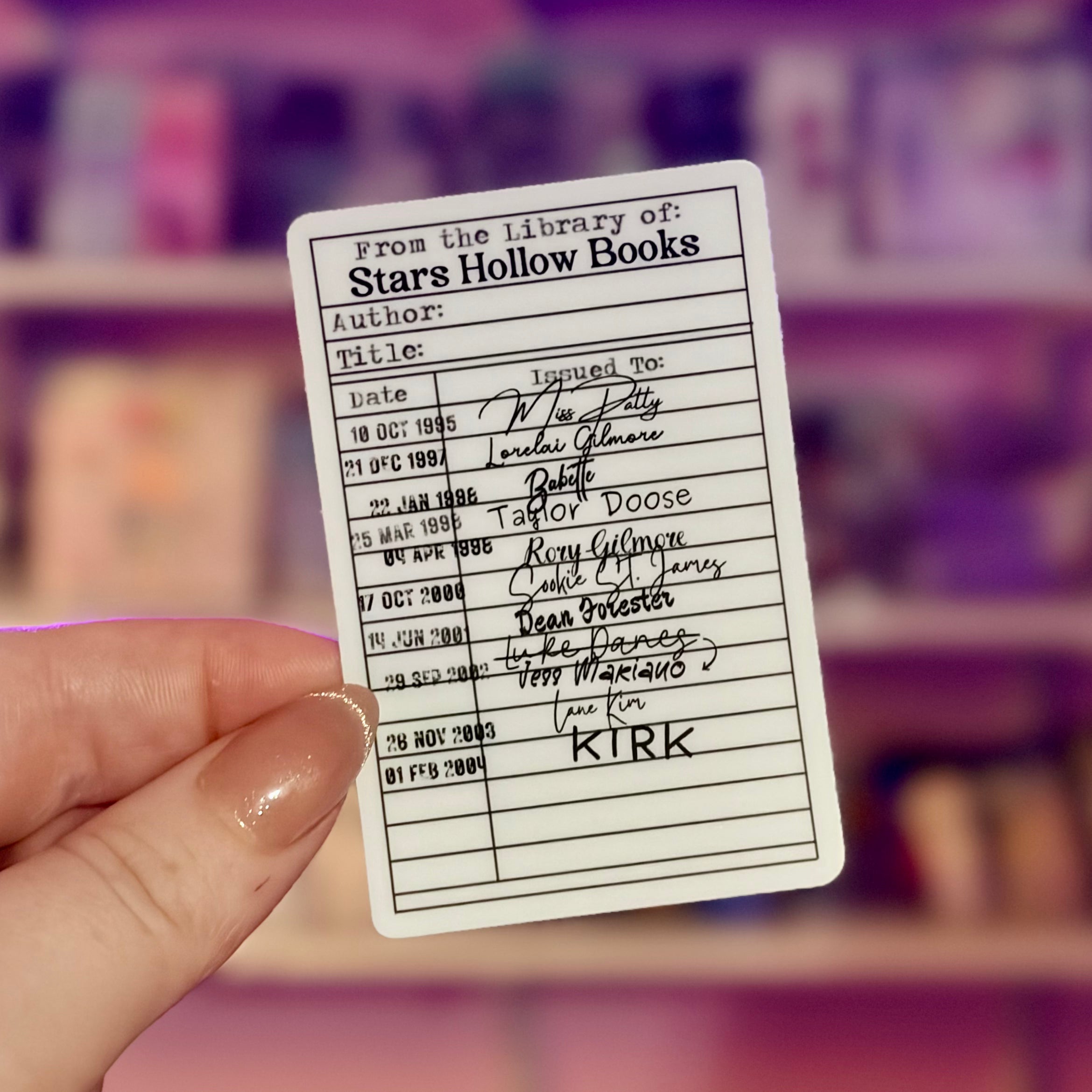TV Show Inspired Borrow Card Sticker – Durable Waterproof Bookish Decal