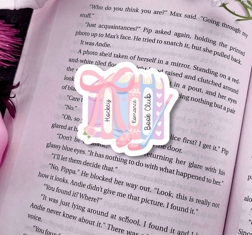 Hockey Romance Book Club Sparkle Vinyl Sticker – Durable Waterproof Bookish Decal